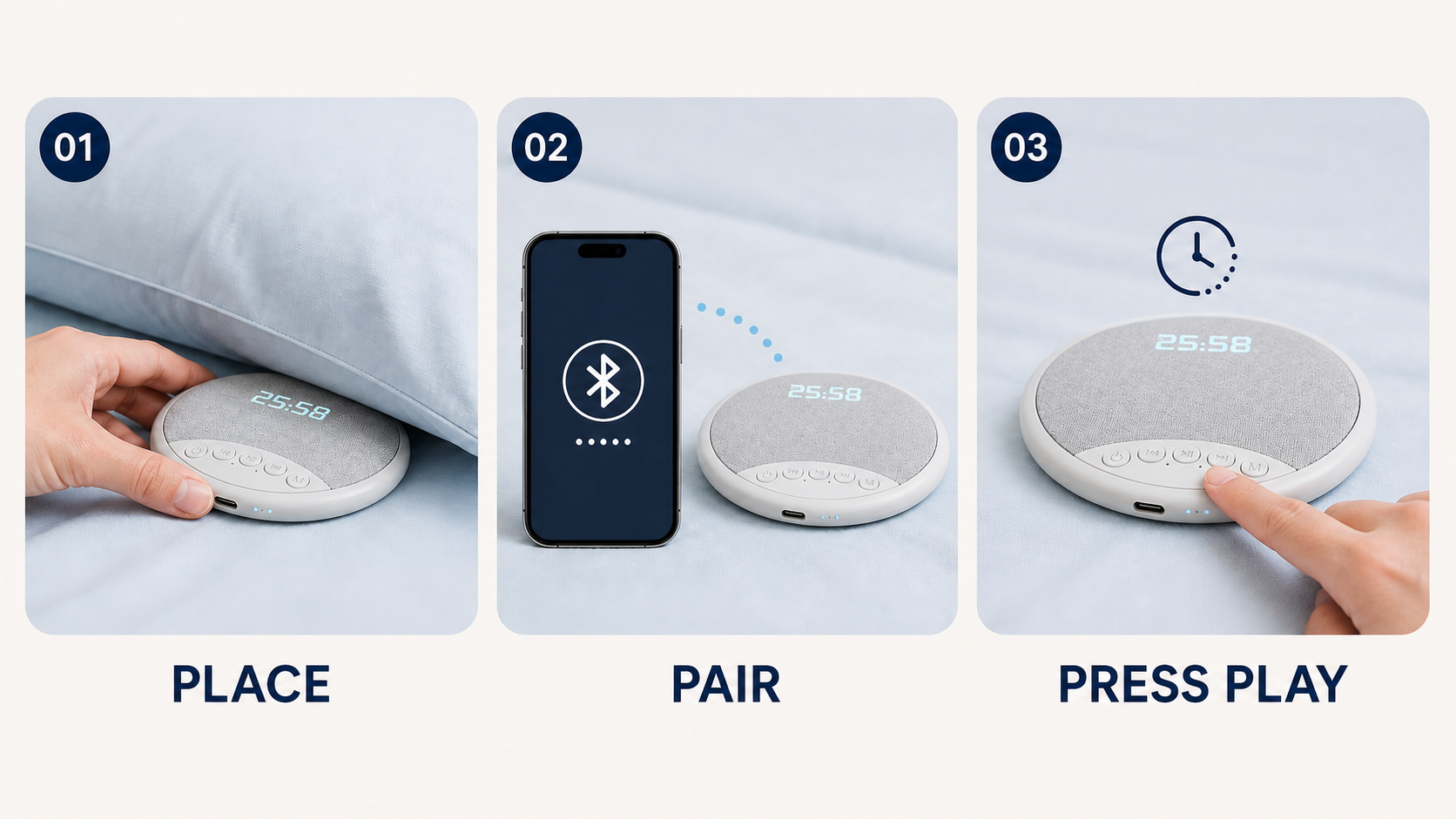 SOMNIA SoundPillow Grey setup instructions placeholder